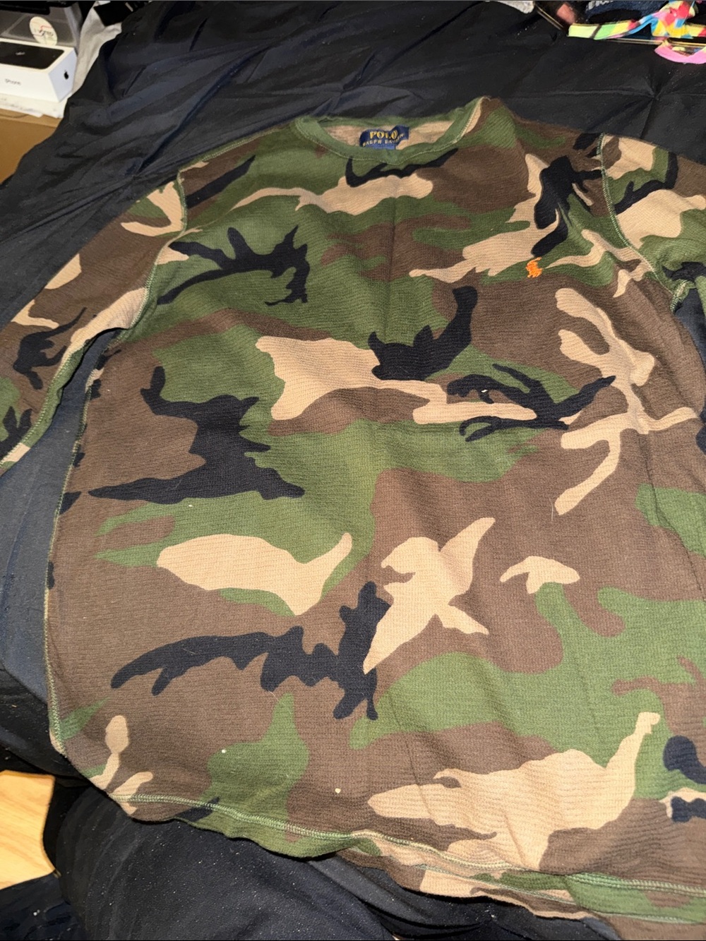 Polo by Ralph Lauren Camouflage Long Sleeve Crewneck - Green/Brown/Black